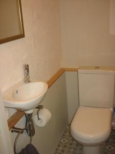 a bathroom with a toilet and a sink at Type 2, Valenciennes centre, 40 m2 in Valenciennes