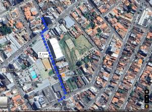 a map of a city with streets and buildings at Apartamento no centro in Jequié