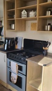 Kuchyň nebo kuchyňský kout v ubytování 61 St Andrew's 3 bedroom Caravan near Edinburgh Seton Sands Holiday Village