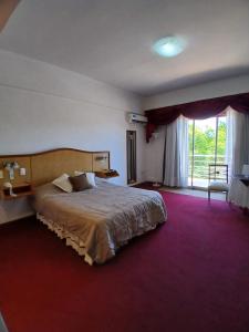 a bedroom with a large bed and a large window at Hotel Aguaý in Gualeguaychú +41 photos