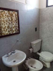 a bathroom with a toilet and a sink at El Departamentito in Villa Mercedes