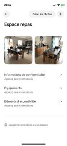 a screenshot of a webpage of a room with a table at Chambres 24h du mans in Saint-Gervais en-Belin