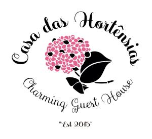 a logo for a flower shop with a bouquet of flowers at Casa das Hortênsias - Charming Guest House in Sintra