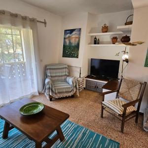 Μια τηλεόραση ή/και κέντρο ψυχαγωγίας στο Appartamento Mitjorn, a 500 mt dalla spiaggia +14 φωτογραφίες