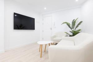 Μια τηλεόραση ή/και κέντρο ψυχαγωγίας στο Apartamento Hondarribia centro