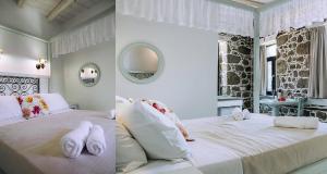 Ένα ή περισσότερα κρεβάτια σε δωμάτιο στο Rodakas Rooms-Anthoula