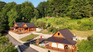 an overhead view of a group of cottages at Oasis of Peace in Cetinje