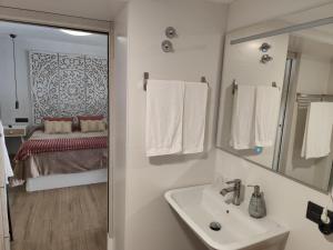 Koupelna v ubytování Apartamentos De la Haya & Suite con Jacuzzi, junto al Teatro Romano