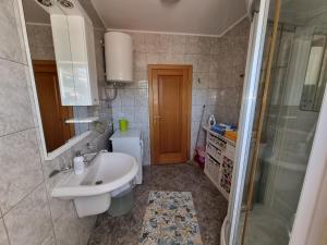 a bathroom with a toilet and a sink and a shower at Apartment Brace Grakalica 20b in Herceg-Novi +56 photos