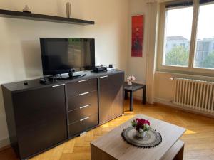 TV a/nebo společenská místnost v ubytování Appartement de 3 chambres à coucher