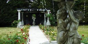 A garden outside The Old Priory B&B