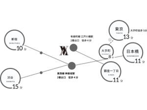The floor plan of Hotel Vintage Tokyo Kagurazaka