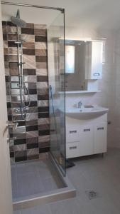 a bathroom with a shower and a sink at Vila Sultan Sarajevo in Sarajevo +16 photos