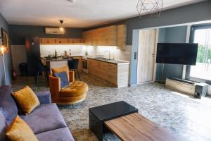 TV a/nebo společenská místnost v ubytování Tsiaras House