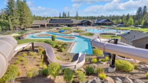 an aerial view of a water park with a slide at Warbler - Unit 15 in Sunriver