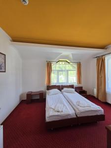 a bedroom with two beds and a window at Casa Maria Azuga by Genco in Azuga +23 photos