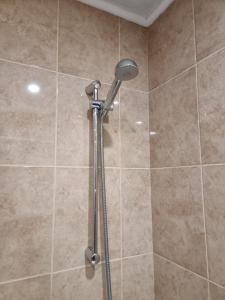 a shower with a shower head in a bathroom at Mountain Paradise 2 - Quiet Cosy Studio - Balcony, Wifi in Bansko