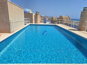 a swimming pool with a dolphin in the water at Garrucha Blue Horizon in Garrucha