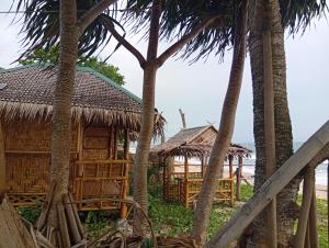 a resort on the beach with palm trees at Blue Moon Bungalow in Ko Bu Bu