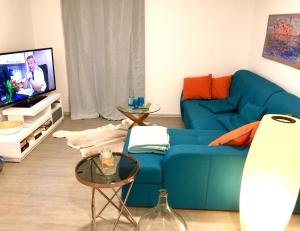 Televízia a/alebo spoločenská miestnosť v ubytovaní Villa HEM