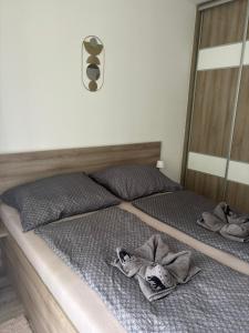 ハイドゥソボスローにあるOasis Apartmanのベッド1台(タオル2枚付) +40枚の写真