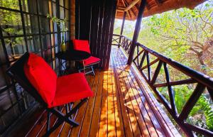 Balkón nebo terasa v ubytování Kruger Dreams Lodge