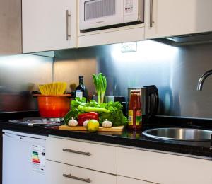 Dapur atau dapur kecil di Heidelberg Haus Apart Hotel