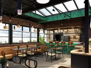 a restaurant with tables and chairs and windows at Best Western Plus Hotel Saint-Roch Orleans in Orléans +16 photos
