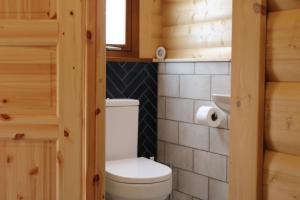 サマートンにあるViaduct Fishery Lodgesのトイレと洗面台のある小さなバスルーム +73枚の写真