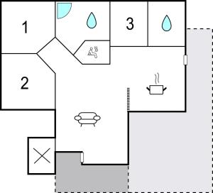 a floor plan of a house at 3 Bedroom Nice Home In Hemmet in Hemmet
