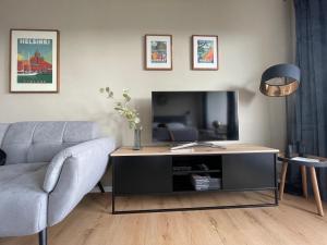 TV a/nebo společenská místnost v ubytování #1 Studioapartment mit Loreleyblick direkt an der schönsten Etappe des Rheinsteigs