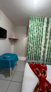 a room with a bed and a table and a television at Pousada Vancele in Bonito +38 photos