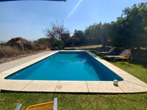 a swimming pool in the middle of a yard at Casa Fátima in Tequesquitengo