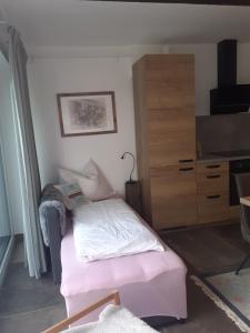Postel nebo postele na pokoji v ubytování Apartment am Vierkanthof im Thermenland