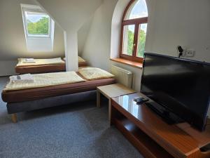 TV a/nebo společenská místnost v ubytování Hotel Restaurant Na Statku