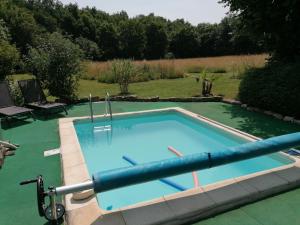 a swimming pool in a yard with at La Brenatière in Surin