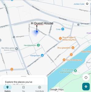 a map of a guest house at Central Åhus H Guest House in Åhus