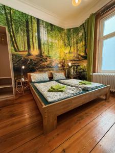 Postel nebo postele na pokoji v ubytování Gästezimmer am Hansaplatz