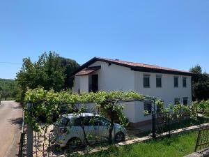 dom z samochodem zaparkowanym przed winnicą w obiekcie Apartman Fiorini Zofija w mieście Brtonigla