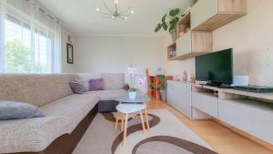 Televízia a/alebo spoločenská miestnosť v ubytovaní Apartment Ticiana
