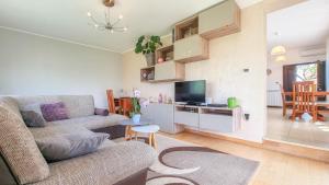 Televízia a/alebo spoločenská miestnosť v ubytovaní Apartment Ticiana