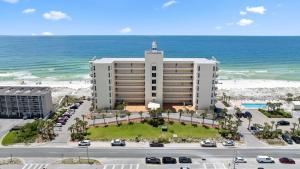 an aerial view of a hotel and the beach at Sans Souci Unit 309 in Pensacola Beach
