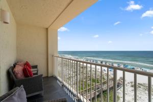 a balcony with a view of the beach at Sans Souci Unit 309 in Pensacola Beach