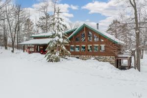 The Hideaway On Little Jay Log Home v zimě
