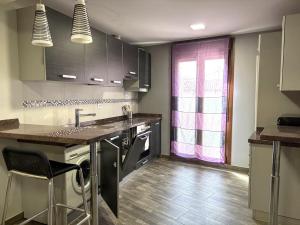 a kitchen with a sink and a counter top at Apartamento EL FRONTERO in Belorado