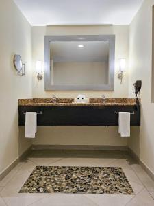 a bathroom with a sink and a large mirror at Casa Francisco in Cuernavaca