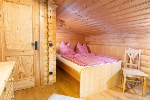 Posteľ alebo postele v izbe v ubytovaní Blockhaus Wallisch