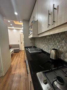 Al Jafrにあるاستوديو الرابية 19 studio alrabyehのコンロとカウンタートップのあるキッチン