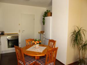 Kuchyň nebo kuchyňský kout v ubytování Cosy Apartment in Weißig with Garden