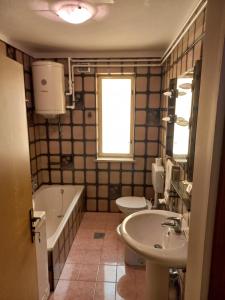 Koupelna v ubytování Apartmaji Vrabec